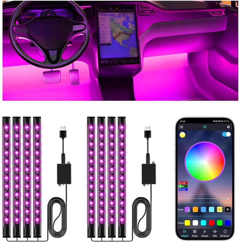 Father's Day LED Car Lights - APP Control Interior Accessories