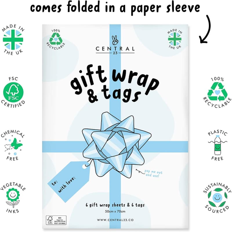 Funny Burger Wrapping Paper Set with Stickers - 6 Sheets