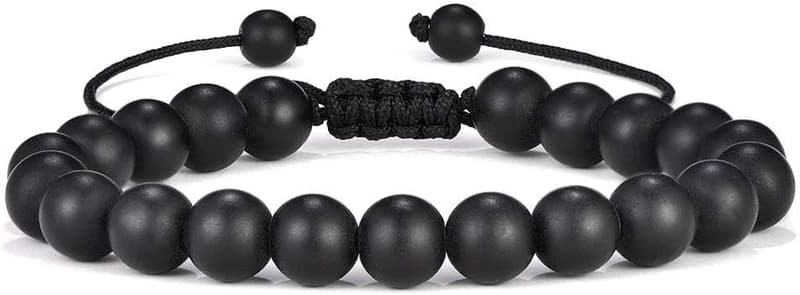 Men's Natural Stone Bracelet - Tiger Eye, Matte Agate, Lava Rock