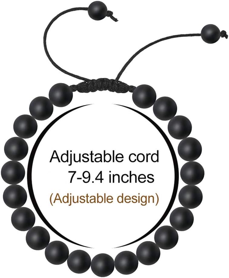 Men's Natural Stone Bracelet - Tiger Eye, Matte Agate, Lava Rock