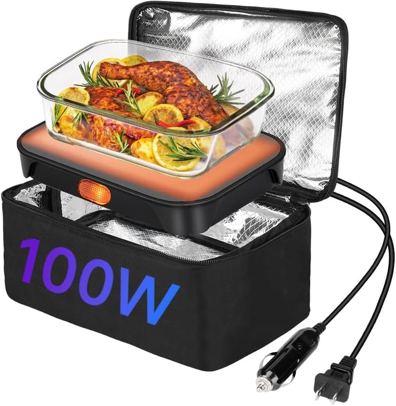 Portable Electric Lunch Box Warmer for Adults - 100W, 12V/24V/110V