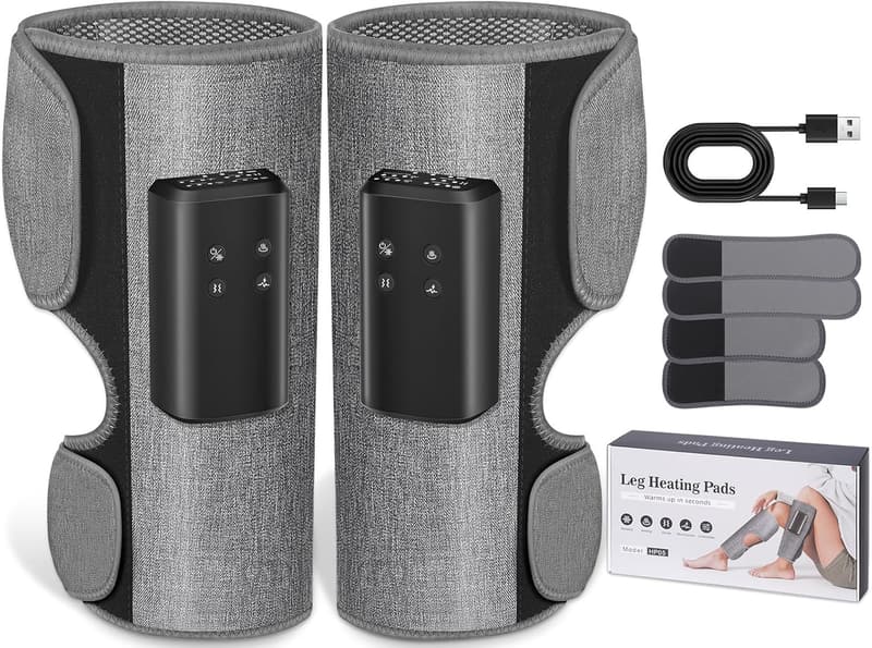 Portable Cordless Leg Massager with Heat for Pain Relief