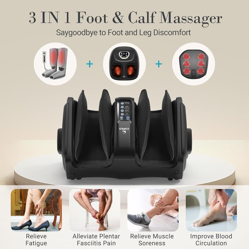Shiatsu Foot Massager with Heat & Remote for Neuropathy Relief