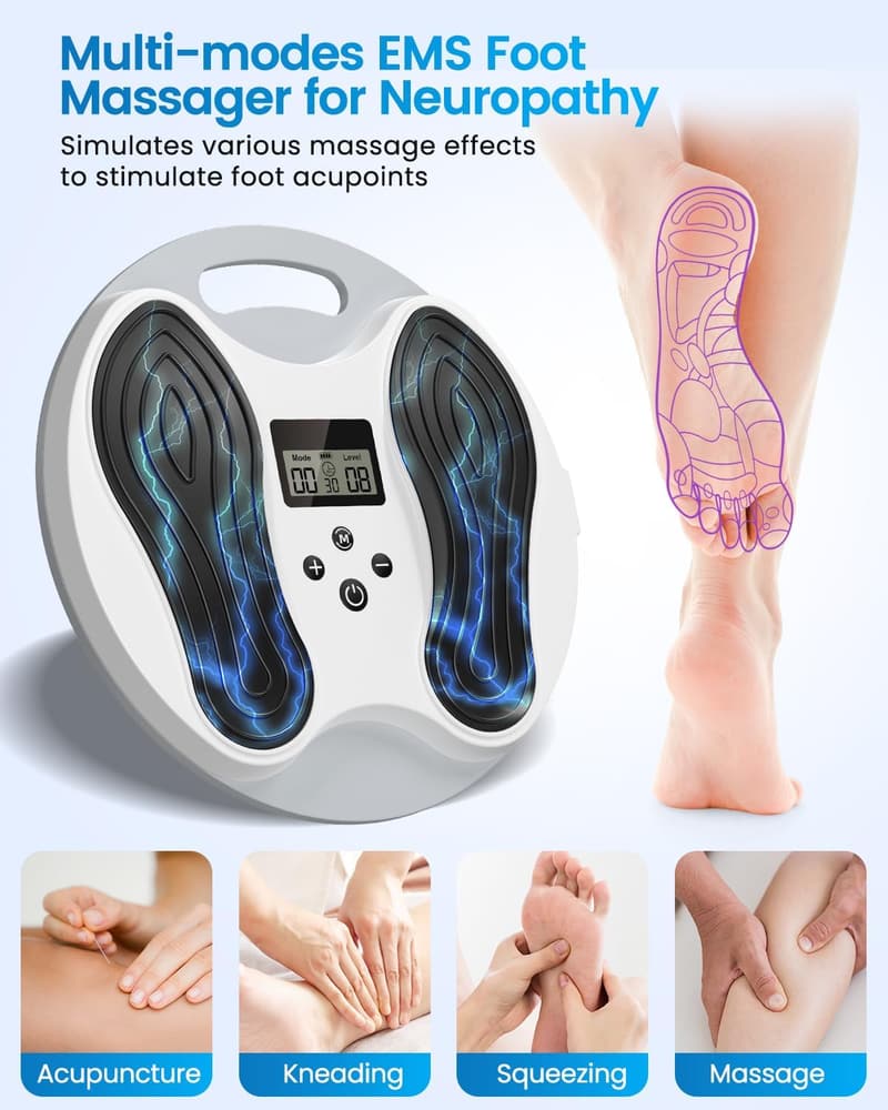 Electric Foot Massager for Neuropathy and Pain Relief
