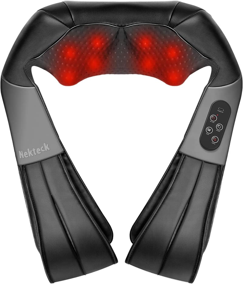 Cordless Shiatsu Massager Pillow with Heat for Pain Relief