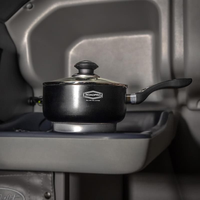 12V Portable Non-Stick Saucepan - Black