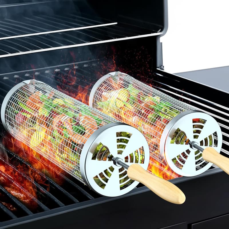 Outdoor Grilling Basket Set - 304 Stainless Steel, 2PCS