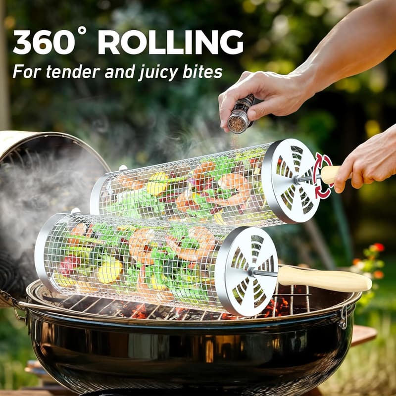 Outdoor Grilling Basket Set - 304 Stainless Steel, 2PCS