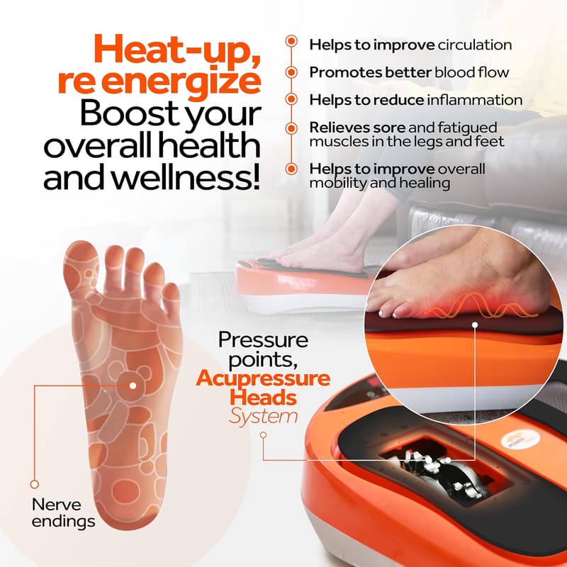Heated Electric Foot Massager for Pain Relief and Circulation