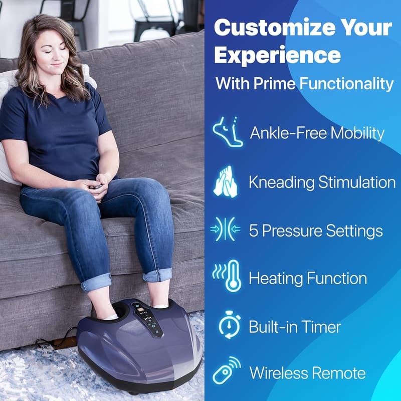 Deep-Kneading Shiatsu Foot Massager with Heat for Plantar Fasciitis