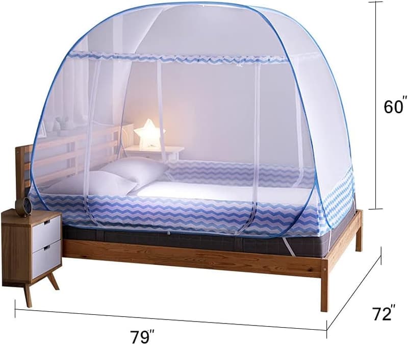 Portable King Size Mosquito Net Tent for Beds - 80x72x62 inch