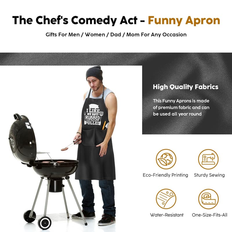 Hilarious BBQ Apron for Men - Adjustable Chef Gift for Dad