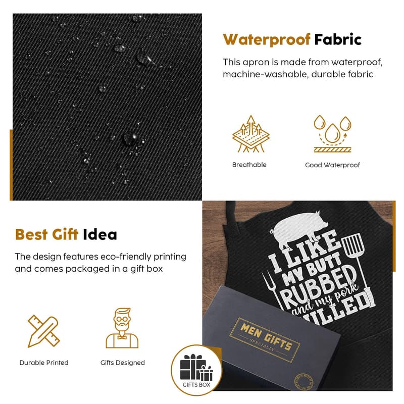 Hilarious BBQ Apron for Men - Adjustable Chef Gift for Dad