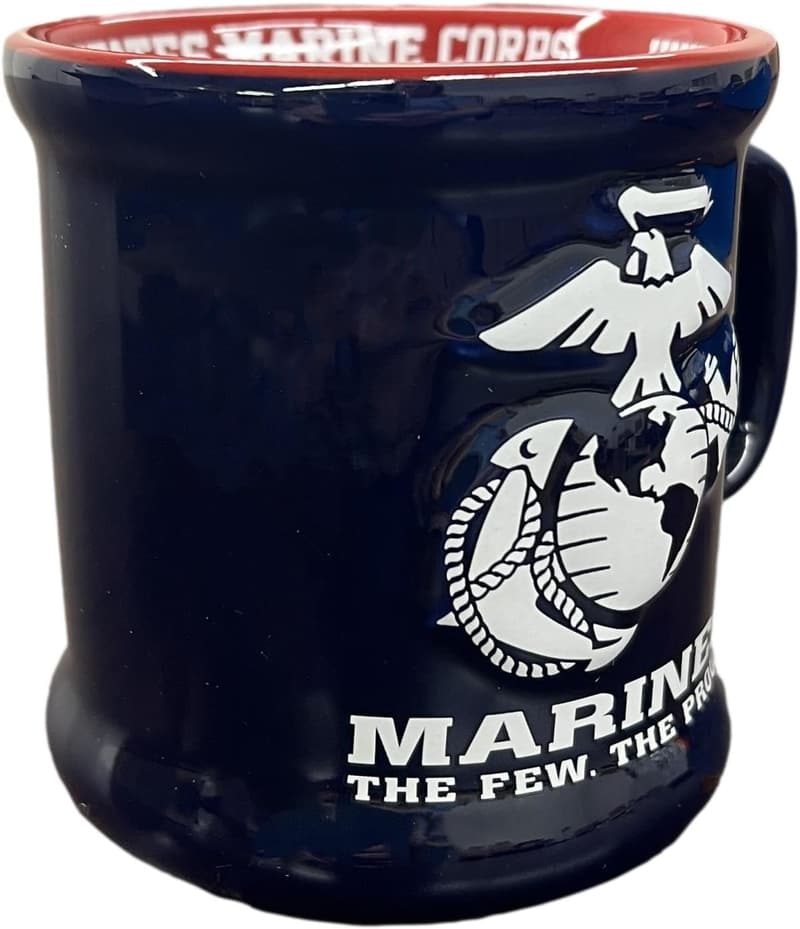 Marine Corps 3D Ceramic Coffee Mug - Official Logo, 12 oz