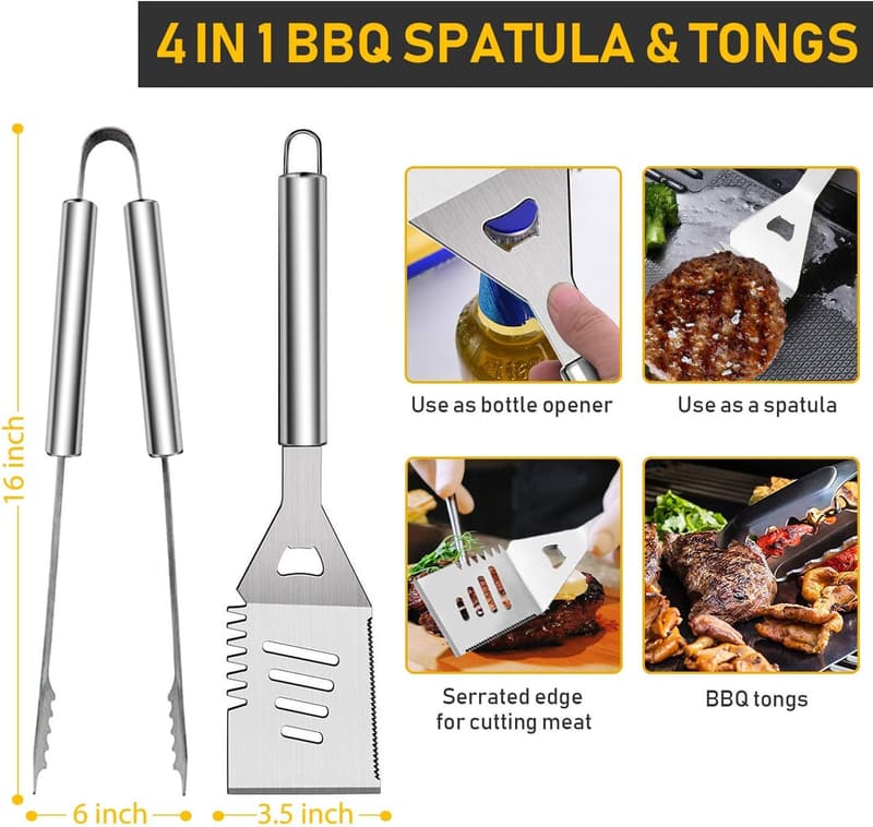 34-Piece Heavy-Duty BBQ Grilling Set for Men & Women
