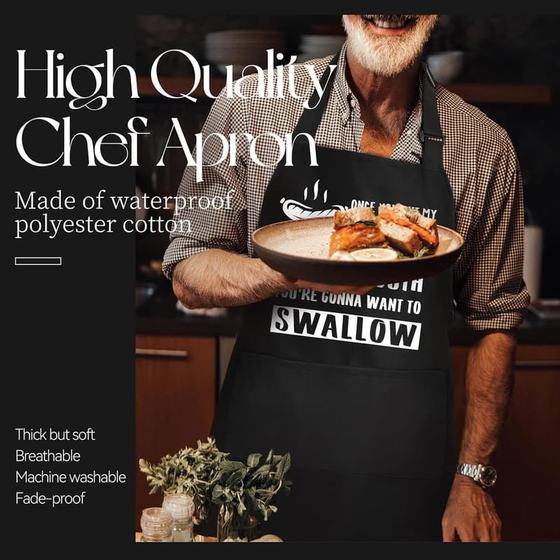 Funny Chef Apron for Men - Ideal Father's Day Gift