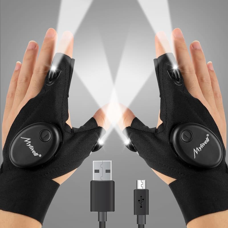LED Flashlight Gloves - Unique Gift for Dads and Men