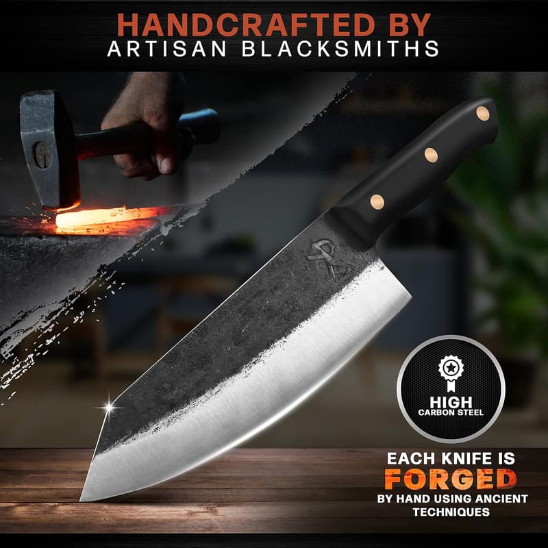 Handmade Chef's Carving Knife - 8 Inch High Carbon Steel