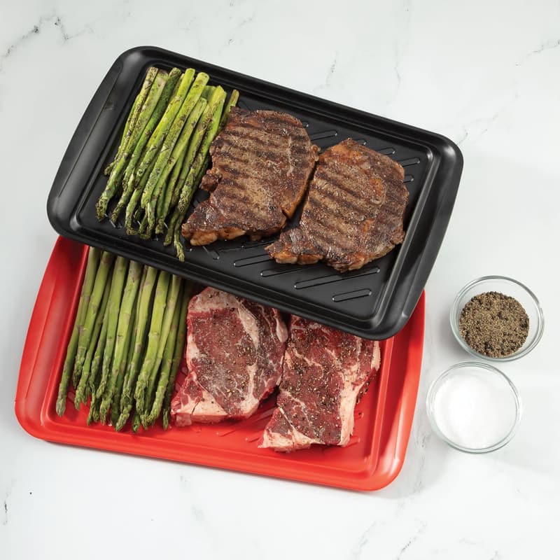 Cuisinart BBQ Safe Grilling Prep Trays, 17x10.5 Inch, 2-Pack