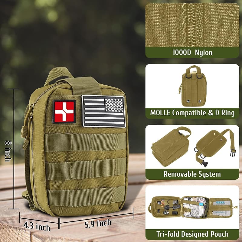 Emergency Survival Kit, 170 PCS First Aid Gear for Adventurers