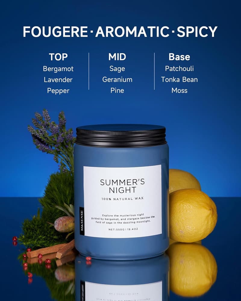 Summer's Night 2-Wick Soy Candle - 19.4oz, Natural Scented