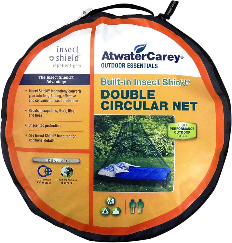 Green Double Circular Bed Mosquito Net with Insect Shield Repellent