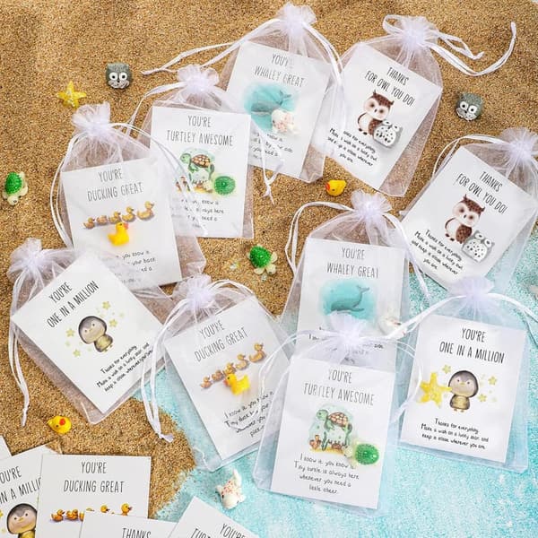 Employee Appreciation Gift Set: Funny Animal Note Cards & Pocket Favors