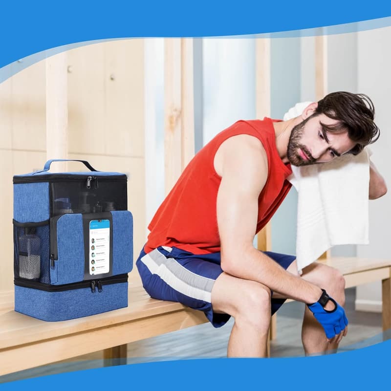 Portable Large-Capacity Shower Caddy for College Students (Blue)