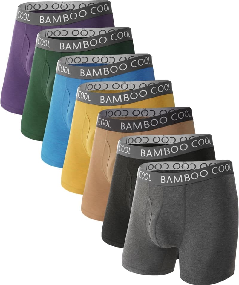 Men's Moisture-Wicking Bamboo Boxer Briefs Multipack