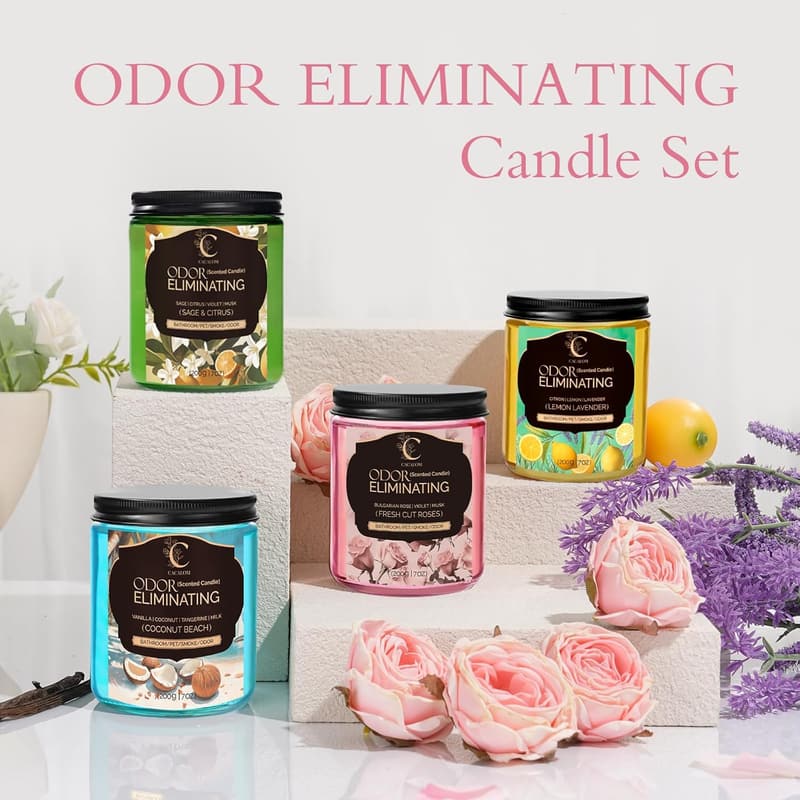Pet Scented Soy Candles - 4 Pack for Home Relaxation