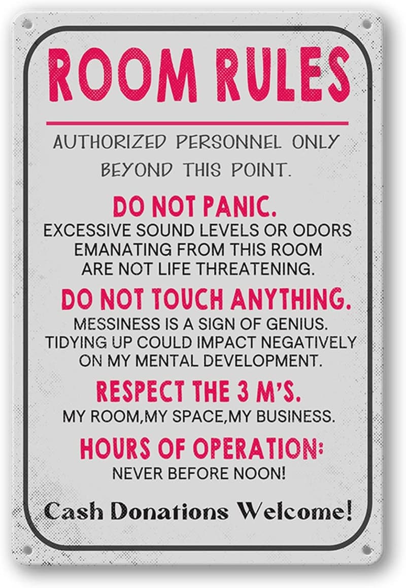 Funny Metal Tin Sign for Teen Girls' Bedroom Decor - 12