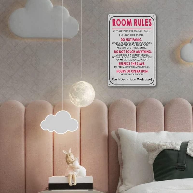 Funny Metal Tin Sign for Teen Girls' Bedroom Decor - 12