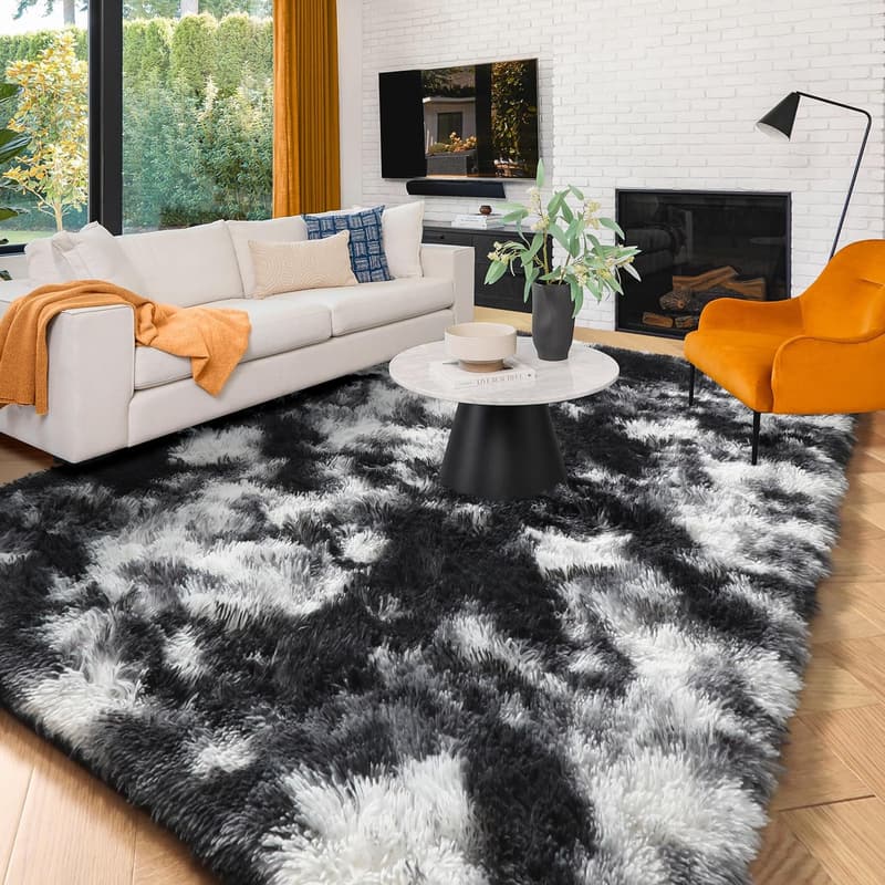 Plush Shaggy Area Rug 4x6 for Bedroom or Kids Room