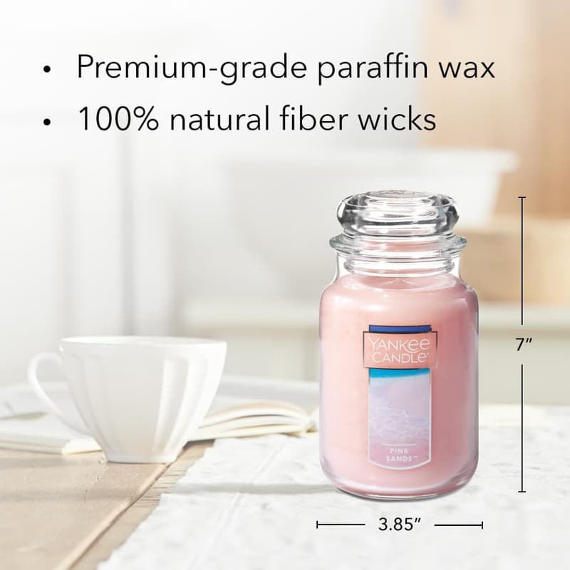 Yankee Candle Pink Sands Large Jar Candle - 22oz, 110+ Hours Burn