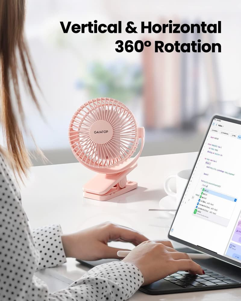 Portable 3-Speed USB Rechargeable Mini Fan - Pink