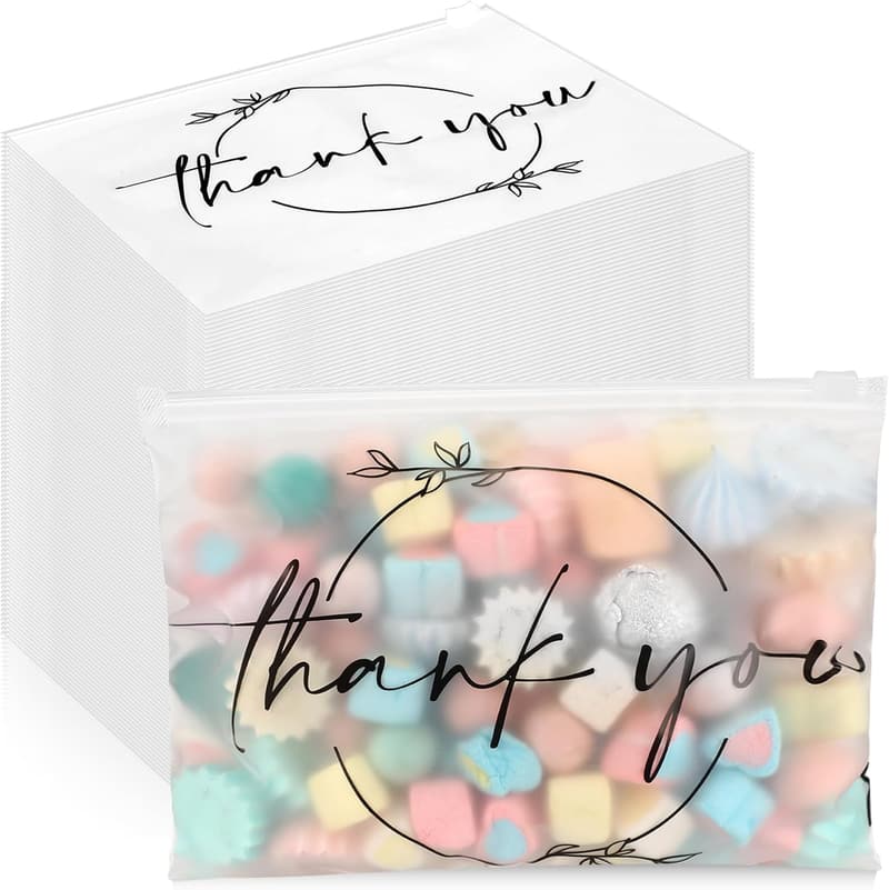 Thank You Makeup Bags - 100 Pcs Clear Cosmetic Bags for Women