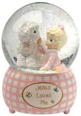 Jesus Loves Me Snow Globe for Girls - Resin Keepsake