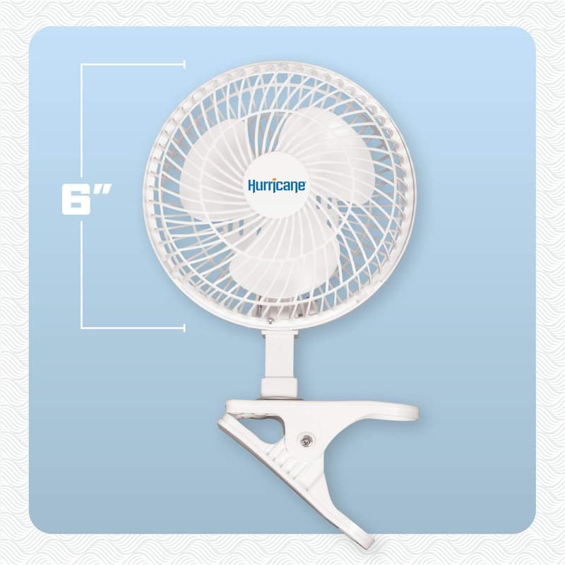 Portable 6-Inch Desk Fan with Tilt – 2-Speed, White