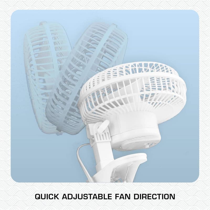 Portable 6-Inch Desk Fan with Tilt – 2-Speed, White
