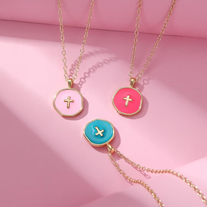 Colorful Cross Necklace for Women - Perfect for Any Occasion