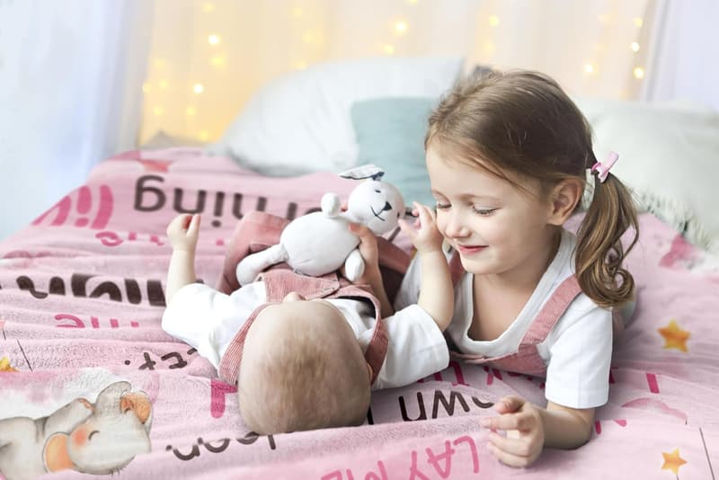 Baptism Gift Throw Blanket for Girls & Boys, 50x40in
