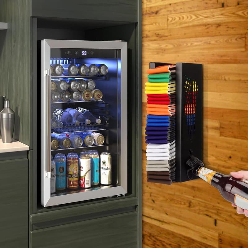 Christmas Gift for Men: 2-in-1 Metal Can Cooler with Bottle Opener