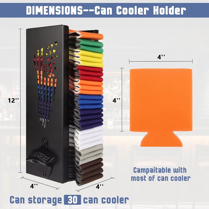 Christmas Gift for Men: 2-in-1 Metal Can Cooler with Bottle Opener