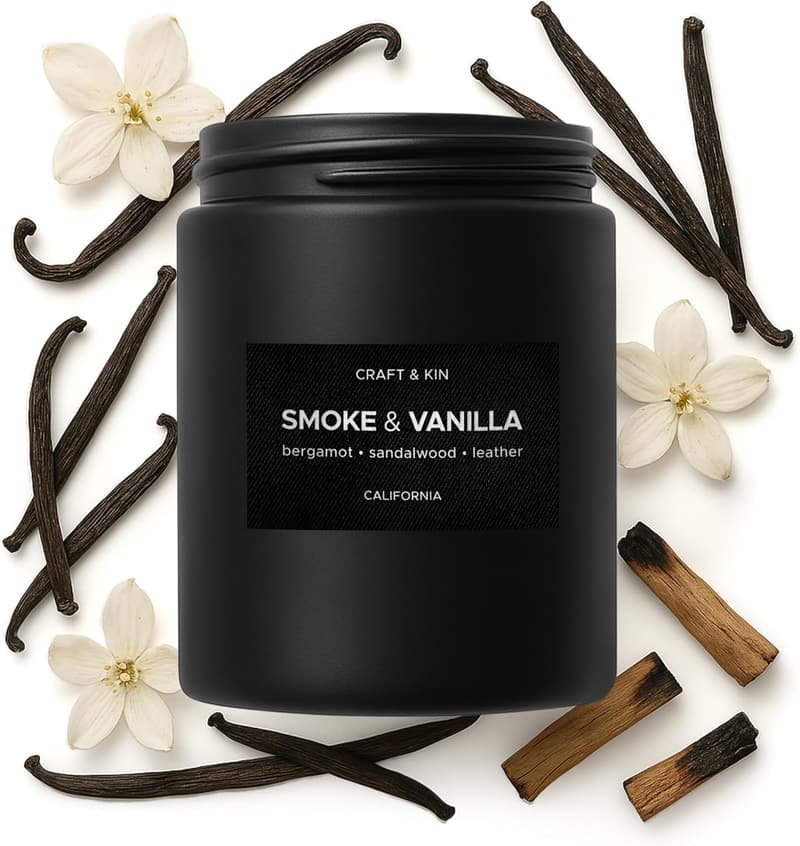 Father's Day Soy Wax Candle - Premium Smoke & Vanilla, 7.6 oz