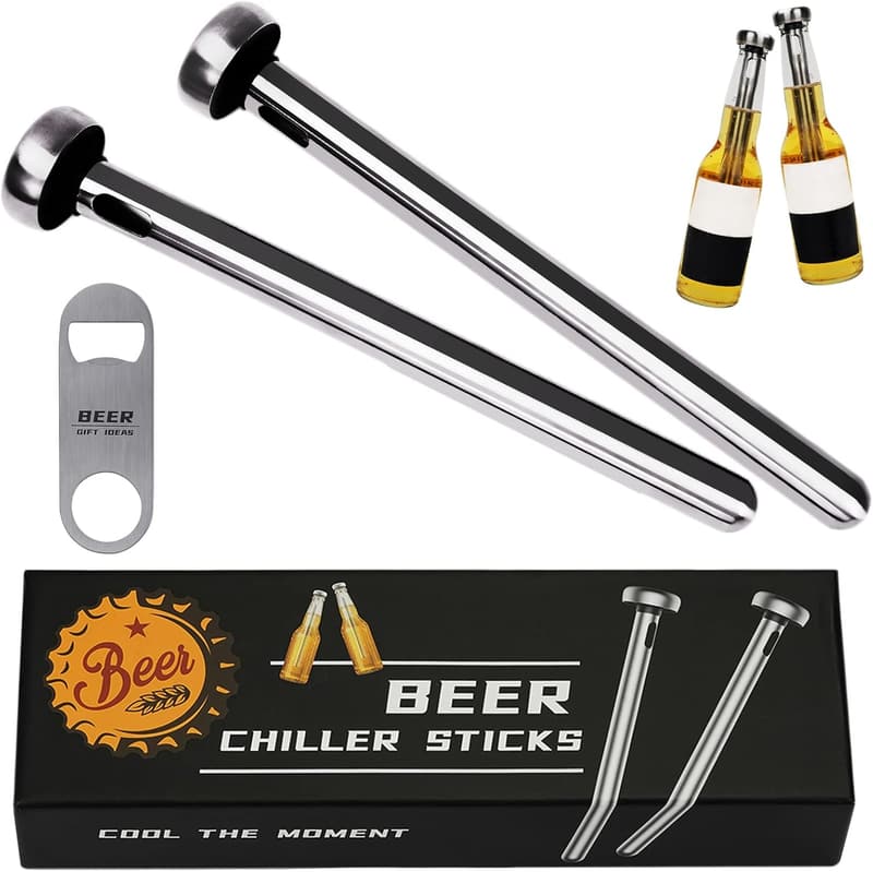 Christmas Beer Chiller Sticks Set with Bottle Opener for Men