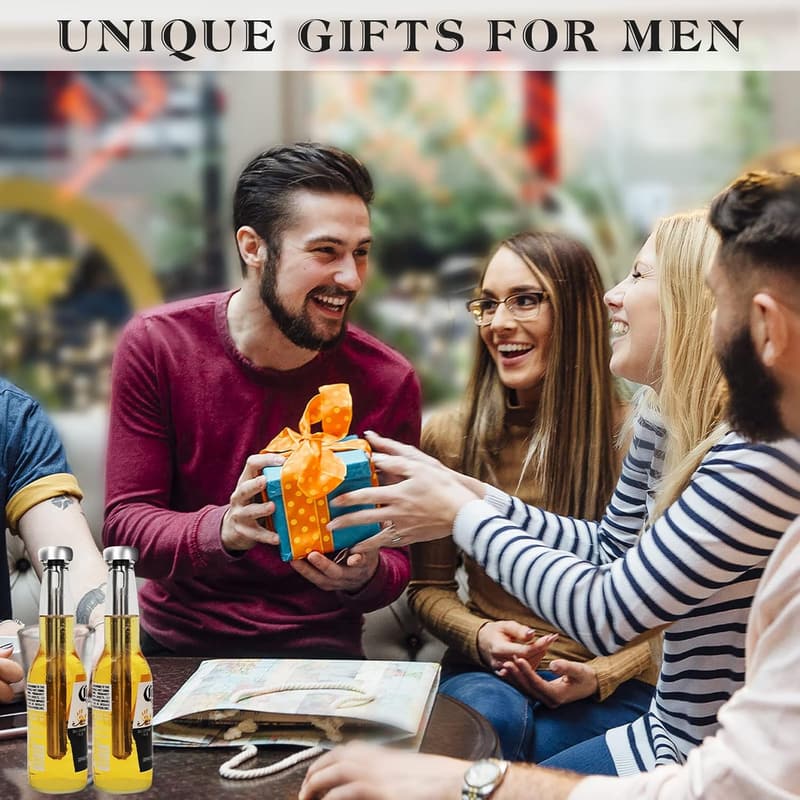 Christmas Beer Chiller Sticks Set with Bottle Opener for Men