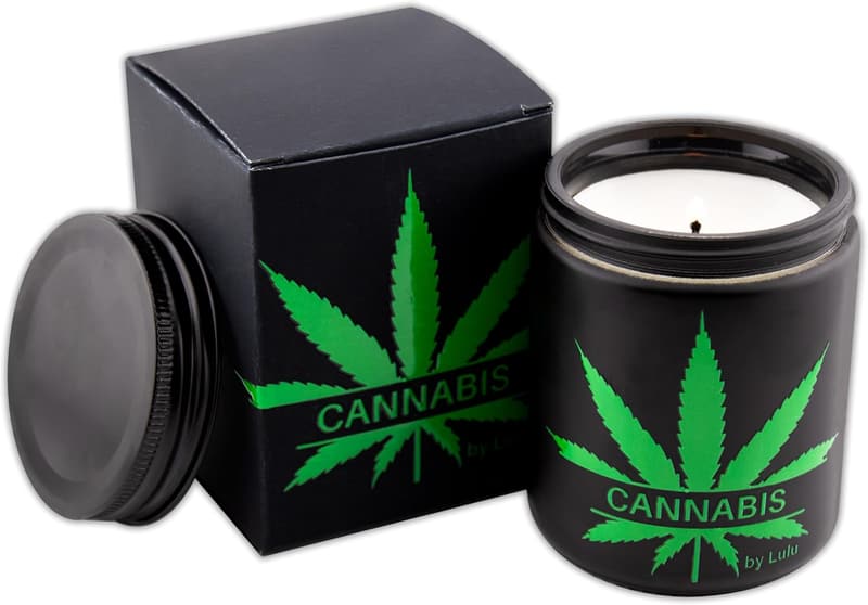 Luxury Cannabis Scented Soy Candle - 8 Oz Mason Jar
