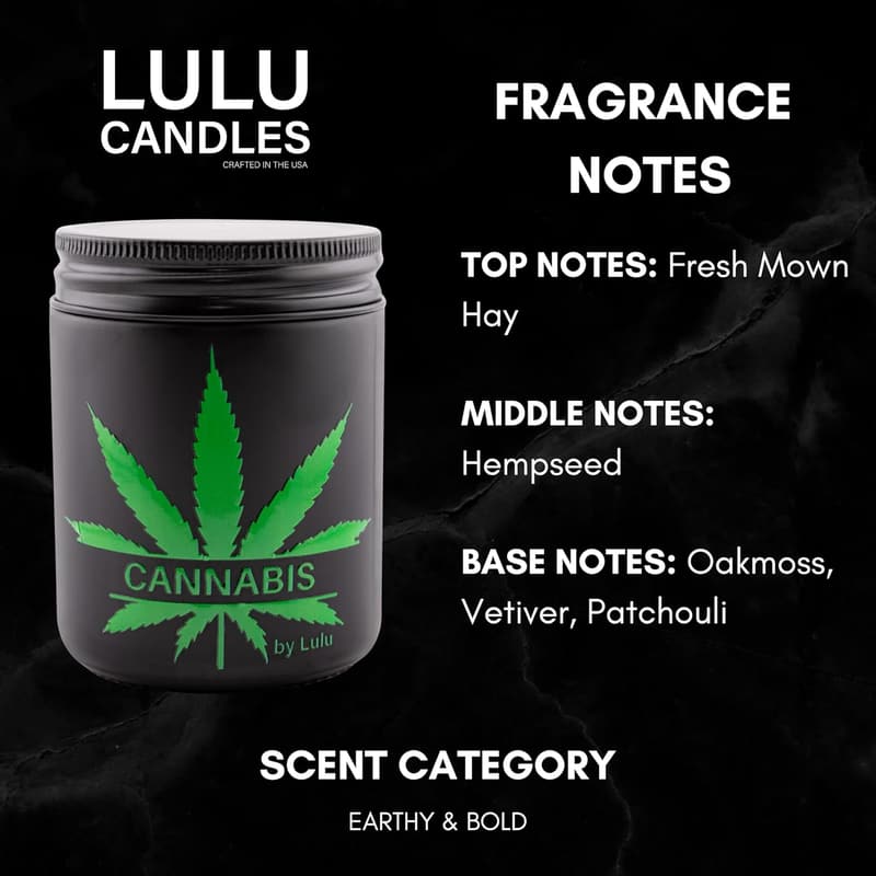Luxury Cannabis Scented Soy Candle - 8 Oz Mason Jar