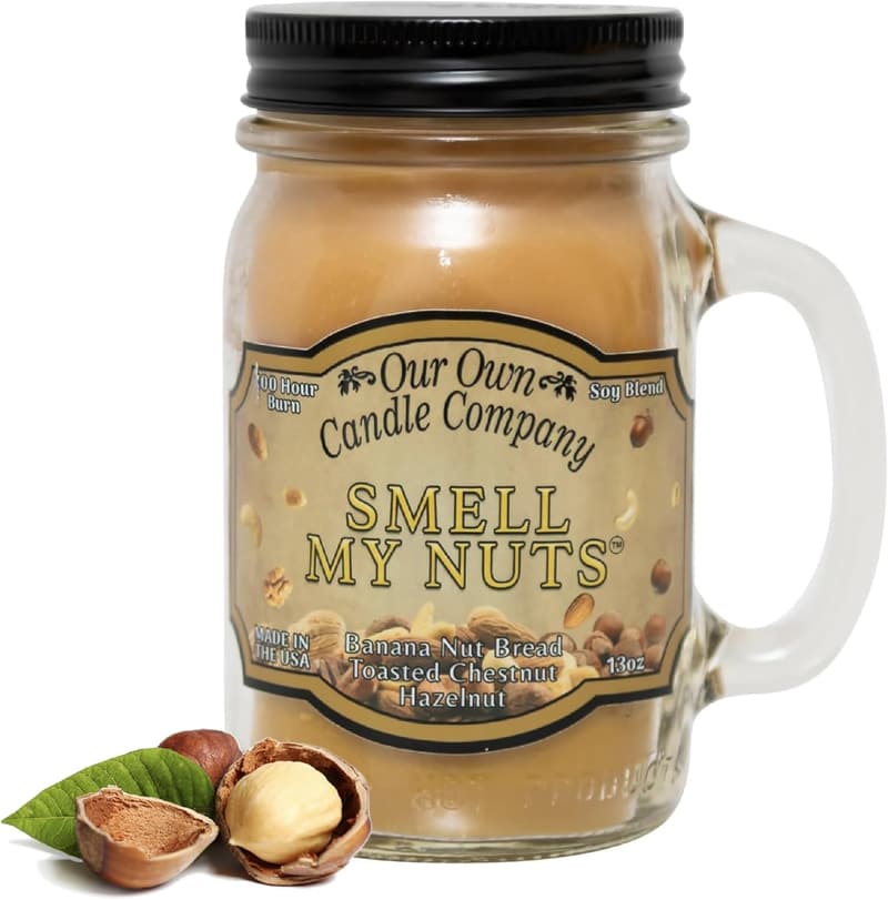 13 oz Scented Candle in Mason Jar - Smell My Nuts