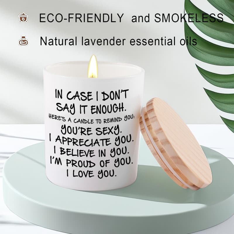 Lavender Scented Soy Candle for Her - Unique Valentine's Gift